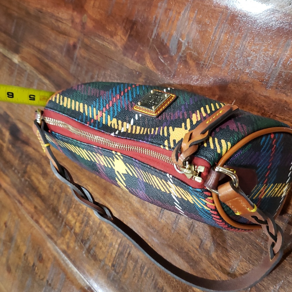 Dooney & Bourke Windsor Tartan Barrel Bag - Red, Green, Yellow - Picture 11 of 16